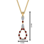 Load image into Gallery viewer, teardrop-diamond-drop-pendant-necklace-with-ruby-in-FDPD9049GRUDR-NL-YG
