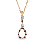 Load image into Gallery viewer, teardrop-diamond-drop-pendant-necklace-with-ruby-in-FDPD9049GRUDR-NL-YG
