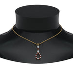 Load image into Gallery viewer, teardrop-diamond-drop-pendant-necklace-with-ruby-in-FDPD9049GRUDR-NL-YG
