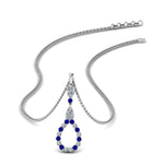 Load image into Gallery viewer, teardrop-diamond-drop-pendant-necklace-with-sapphire-in-FDPD9049GSABL-NL-WG
