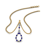 Load image into Gallery viewer, teardrop-diamond-drop-pendant-necklace-with-sapphire-in-FDPD9049GSABL-NL-YG
