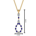 Load image into Gallery viewer, teardrop-diamond-drop-pendant-necklace-with-sapphire-in-FDPD9049GSABL-NL-YG
