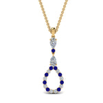 Load image into Gallery viewer, teardrop-diamond-drop-pendant-necklace-with-sapphire-in-FDPD9049GSABL-NL-YG

