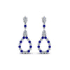 Load image into Gallery viewer, teardrop-diamond-earring-for-women-with-blue-sapphire-in-14K-white-gold-FDEAR8106GSABLANGLE1-NL-WG