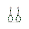 Load image into Gallery viewer, teardrop-diamond-earring-for-women-with-emerald-in-14K-rose-gold-FDEAR8106GEMGRANGLE1-NL-RG