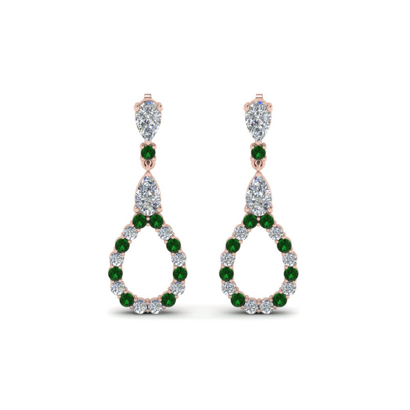 teardrop-diamond-earring-for-women-with-emerald-in-14K-rose-gold-FDEAR8106GEMGRANGLE1-NL-RG