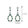 Load image into Gallery viewer, teardrop-diamond-earring-for-women-with-emerald-in-14K-white-gold-FDEAR8106GEMGRANGLE1-NL-WG