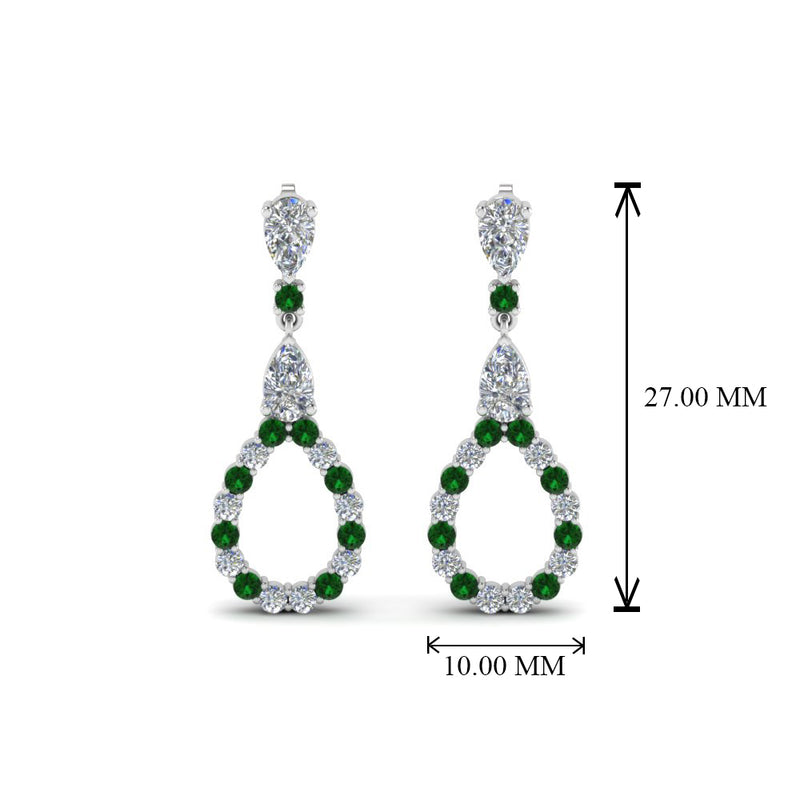 teardrop-diamond-earring-for-women-with-emerald-in-14K-white-gold-FDEAR8106GEMGRANGLE1-NL-WG