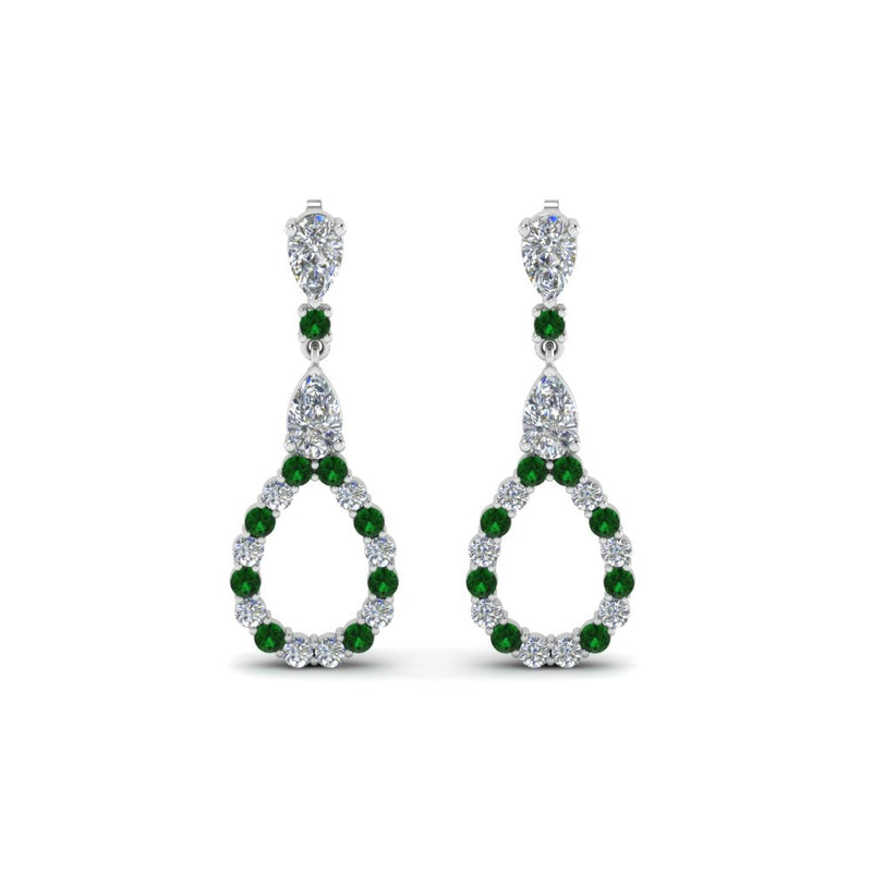 teardrop-diamond-earring-for-women-with-emerald-in-14K-white-gold-FDEAR8106GEMGRANGLE1-NL-WG