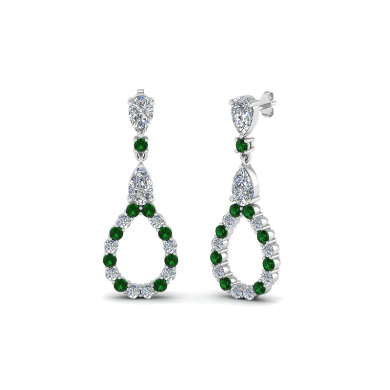 teardrop-diamond-earring-for-women-with-emerald-in-14K-white-gold-FDEAR8106GEMGRANGLE1-NL-WG