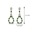 Load image into Gallery viewer, teardrop-diamond-earring-for-women-with-emerald-in-14K-yellow-gold-FDEAR8106GEMGRANGLE1-NL-YG