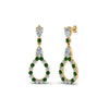Load image into Gallery viewer, teardrop-diamond-earring-for-women-with-emerald-in-14K-yellow-gold-FDEAR8106GEMGRANGLE1-NL-YG