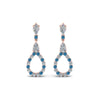Load image into Gallery viewer, teardrop-diamond-earring-for-women-with-ice-blue-topaz-in-14K-rose-gold-FDEAR8106GICBLTOANGLE1-NL-RG
