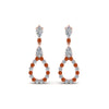 Load image into Gallery viewer, teardrop-diamond-earring-for-women-with-orange-sapphire-in-14K-rose-gold-FDEAR8106GSAORANGLE1-NL-RG