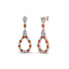 Load image into Gallery viewer, teardrop-diamond-earring-for-women-with-orange-sapphire-in-14K-rose-gold-FDEAR8106GSAORANGLE1-NL-RG