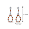 Load image into Gallery viewer, teardrop-diamond-earring-for-women-with-orange-sapphire-in-14K-white-gold-FDEAR8106GSAORANGLE1-NL-WG