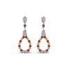 Load image into Gallery viewer, teardrop-diamond-earring-for-women-with-orange-sapphire-in-14K-white-gold-FDEAR8106GSAORANGLE1-NL-WG