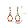 Load image into Gallery viewer, teardrop-diamond-earring-for-women-with-orange-sapphire-in-14K-yellow-gold-FDEAR8106GSAORANGLE1-NL-YG