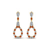 Load image into Gallery viewer, teardrop-diamond-earring-for-women-with-orange-sapphire-in-14K-yellow-gold-FDEAR8106GSAORANGLE1-NL-YG
