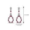 Load image into Gallery viewer, teardrop-diamond-earring-for-women-with-pink-sapphire-in-14K-rose-gold-FDEAR8106GSADRPIANGLE1-NL-RG