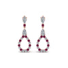 Load image into Gallery viewer, teardrop-diamond-earring-for-women-with-pink-sapphire-in-14K-rose-gold-FDEAR8106GSADRPIANGLE1-NL-RG