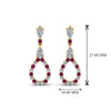 Load image into Gallery viewer, teardrop-diamond-earring-for-women-with-pink-sapphire-in-14K-yellow-gold-FDEAR8106GSADRPIANGLE1-NL-YG
