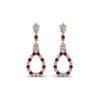 Load image into Gallery viewer, teardrop-diamond-earring-for-women-with-pink-sapphire-in-14K-yellow-gold-FDEAR8106GSADRPIANGLE1-NL-YG