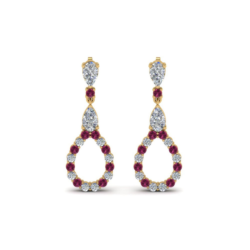 teardrop-diamond-earring-for-women-with-pink-sapphire-in-14K-yellow-gold-FDEAR8106GSADRPIANGLE1-NL-YG