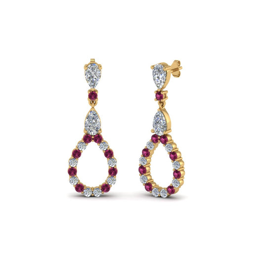 teardrop-diamond-earring-for-women-with-pink-sapphire-in-14K-yellow-gold-FDEAR8106GSADRPIANGLE1-NL-YG