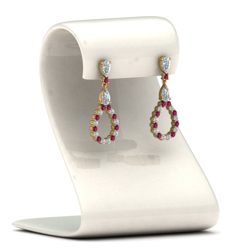 teardrop-diamond-earring-for-women-with-pink-sapphire-in-14K-yellow-gold-FDEAR8106GSADRPIANGLE1-NL-YG