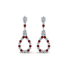 Load image into Gallery viewer, teardrop-diamond-earring-for-women-with-ruby-in-14K-white-gold-FDEAR8106GRUDRANGLE1-NL-WG