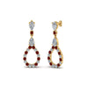 Load image into Gallery viewer, teardrop-diamond-earring-for-women-with-ruby-in-14K-yellow-gold-FDEAR8106GRUDRANGLE1-NL-YG
