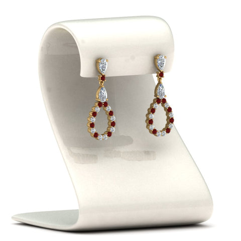 teardrop-diamond-earring-for-women-with-ruby-in-14K-yellow-gold-FDEAR8106GRUDRANGLE1-NL-YG