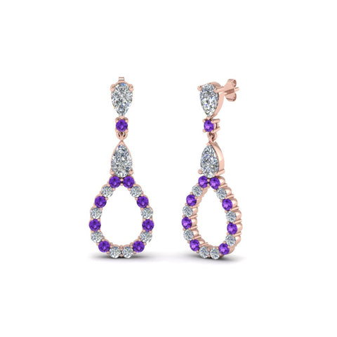 teardrop-diamond-earring-for-women-with-violac-topaz-in-14K-rose-gold-FDEAR8106GVITOANGLE1-NL-RG