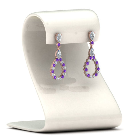 teardrop-diamond-earring-for-women-with-violac-topaz-in-14K-rose-gold-FDEAR8106GVITOANGLE1-NL-RG