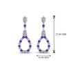 Load image into Gallery viewer, teardrop-diamond-earring-for-women-with-violac-topaz-in-14K-white-gold-FDEAR8106GVITOANGLE1-NL-WG