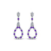 Load image into Gallery viewer, teardrop-diamond-earring-for-women-with-violac-topaz-in-14K-white-gold-FDEAR8106GVITOANGLE1-NL-WG