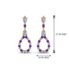 Load image into Gallery viewer, teardrop-diamond-earring-for-women-with-violac-topaz-in-14K-yellow-gold-FDEAR8106GVITOANGLE1-NL-YG