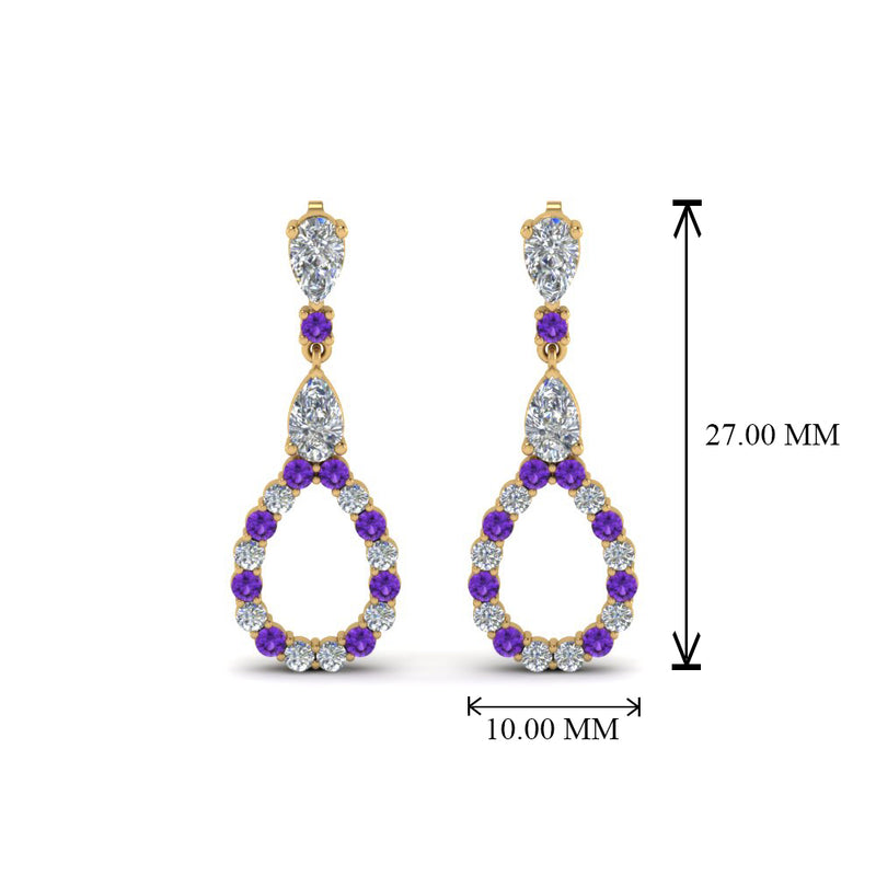 teardrop-diamond-earring-for-women-with-violac-topaz-in-14K-yellow-gold-FDEAR8106GVITOANGLE1-NL-YG