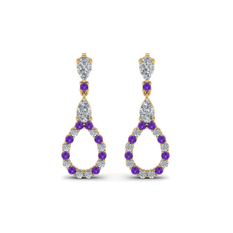 teardrop-diamond-earring-for-women-with-violac-topaz-in-14K-yellow-gold-FDEAR8106GVITOANGLE1-NL-YG