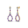 Load image into Gallery viewer, teardrop-diamond-earring-for-women-with-violac-topaz-in-14K-yellow-gold-FDEAR8106GVITOANGLE1-NL-YG