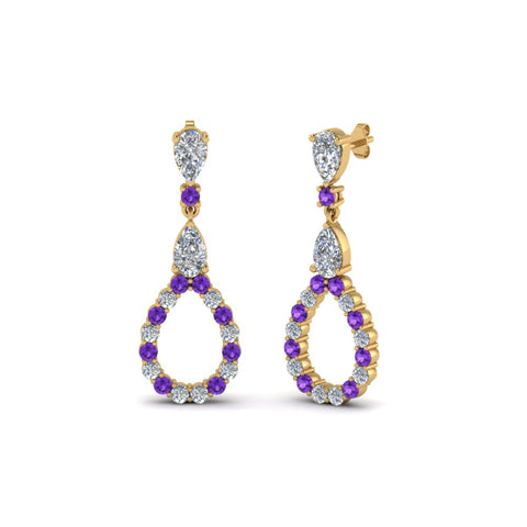 teardrop-diamond-earring-for-women-with-violac-topaz-in-14K-yellow-gold-FDEAR8106GVITOANGLE1-NL-YG