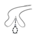 Load image into Gallery viewer, teardrop-drop-pendant-necklace-with-black-diamond-in-FDPD9049GBLACK-NL-WG
