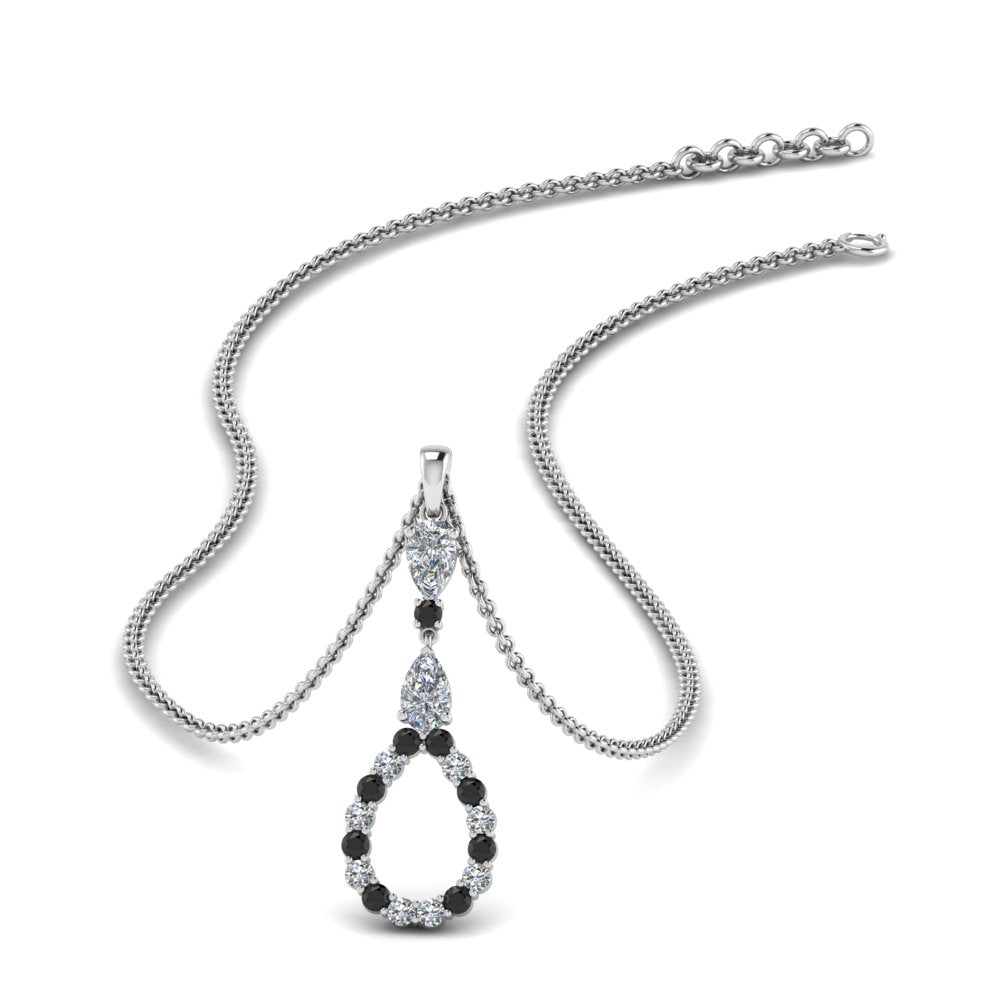 teardrop-drop-pendant-necklace-with-black-diamond-in-FDPD9049GBLACK-NL-WG