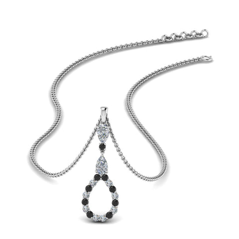 teardrop-drop-pendant-necklace-with-black-diamond-in-FDPD9049GBLACK-NL-WG