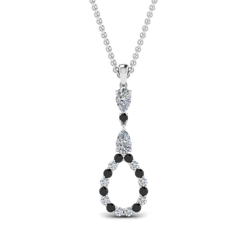 teardrop-drop-pendant-necklace-with-black-diamond-in-FDPD9049GBLACK-NL-WG