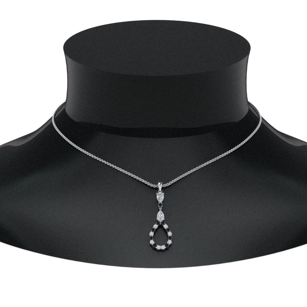 teardrop-drop-pendant-necklace-with-black-diamond-in-FDPD9049GBLACK-NL-WG