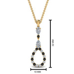 Load image into Gallery viewer, teardrop-drop-pendant-necklace-with-black-diamond-in-FDPD9049GBLACK-NL-YG
