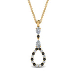 Load image into Gallery viewer, teardrop-drop-pendant-necklace-with-black-diamond-in-FDPD9049GBLACK-NL-YG
