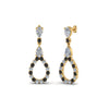 Load image into Gallery viewer, teardrop-earring-for-women-with-black-diamond-in-14K-yellow-gold-FDEAR8106GBLACKANGLE1-NL-YG